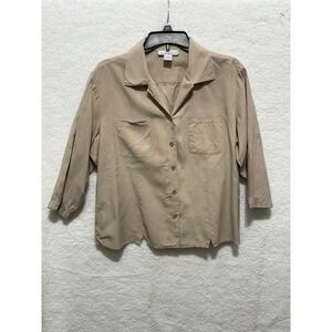 Anna and Frank Womens‎ Silk Shirt Blouse Top XL Collared Button Up Pocketed